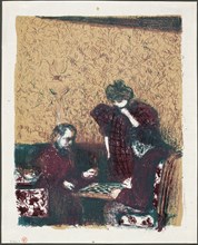 The Game of Checkers, plate one from Landscapes and Interiors, 1899. Creator: Edouard Vuillard.
