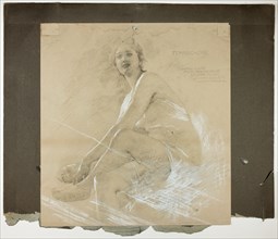 Terpsichore (recto), and Dancing Female Figure (verso), Mural Studies for Drawing Room ..., c. 1894. Creator: Edwin Howland Blashfield.