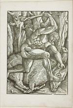 The Labors of Hercules: Hercules Subduing the Erymanthian Boar, c. 1528. Creator: Gabriel Salmon.