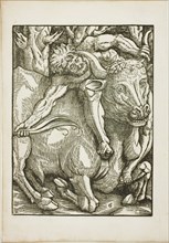 The Labors of Hercules: Hercules Capture of the Cretan Bull, c. 1528. Creator: Gabriel Salmon.