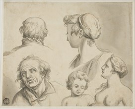 Sketches of Five Busts, n.d. Creator: Gerard de Lairesse.