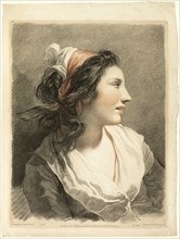 Large Female Head, c. 1788. Creator: Gilles-Antoine Demarteau.