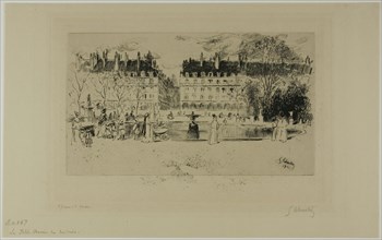 Little Pond at the Tuileries, 1901. Creator: Gustave Leheutre.