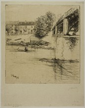 The Bridge at Gournay, from the Side, 1895. Creator: Gustave Leheutre.