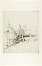 Fishing Boats of Tréport, 1903. Creator: Gustave Leheutre.