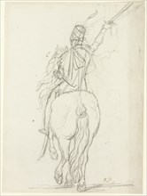 Mounted Officer from the Back, c. 1810. Creator: Jacques-Louis David.