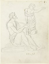 Seated Man and Swaddled Baby, c. 1810. Creator: Jacques-Louis David.