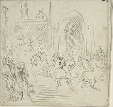 Equestrian Scene in a City, n.d. Creator: Jean-Baptiste Carpeaux.