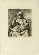 Woman Feeding Her Child, 1861. Creator: Jean Francois Millet.