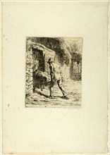 Peasant with a Wheelbarrow, 1855. Creator: Jean Francois Millet.