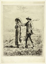Peasants Going to Work, 1863. Creator: Jean Francois Millet.