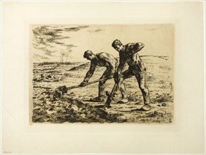 Two Men Digging, 1855–56. Creator: Jean Francois Millet.