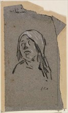 Study of Woman's Head, c. 1853. Creator: Jean Francois Millet.