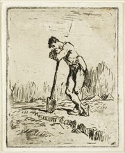 The Man Leaning on His Spade, c. 1847. Creator: Jean Francois Millet.