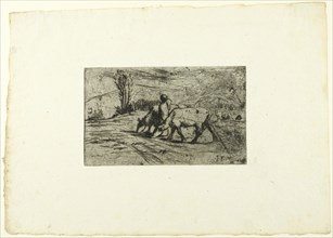 The Two Cows, c. 1847. Creator: Jean Francois Millet.