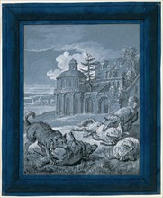 Wolves Attacking Sheep ("Rein de Trop II"), 1732. Creator: Jean-Baptiste Oudry.