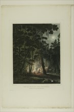 View By Moonlight, Near Fayetteville, plate three of the second number of Picturesque V..., 1819/21. Creator: John Hill.