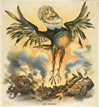 The Phoenix, from Puck, 1890. Creator: Joseph Keppler.