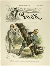 Getting Rid of the Spoils System Deadwood, from Puck, published August 17, 1887. Creator: Joseph Keppler.
