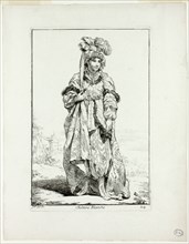 Sultane Blanche, plate 24 from Caravanne du Sultan à la Mecque, 1748. Creator: Joseph-Marie Vien the Elder.