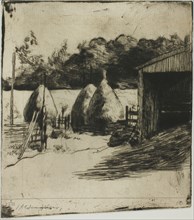 The Haystacks, 1887/89. Creator: Julian Alden Weir.