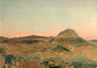 Greek Mountain Peak at Twilight, January 29, 1878. Creator: Lockwood de Forest.