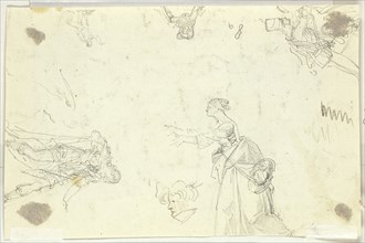 Sheet of Sketches: Men and Women, n.d. Creator: Pierre Antoine Mongin.