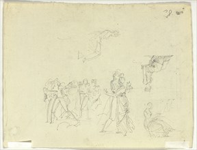 Sheet of Sketches: Crowd and Individual Figures, n.d. Creator: Pierre Antoine Mongin.