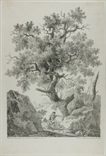 Artist in a Rocky Landscape, 1816. Creator: Pierre Antoine Mongin.