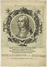 Portrait of Hippocrates, published 1574. Creators: Unknown, Johannes Sambucus.