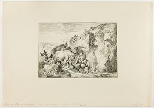 Herd Coming through an Arch of Rock, 1740. Creator: Christian Wilhelm Ernst Dietrich.