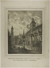 Former Cathedral Churchyard near the Old Rectory and Minster in Regensberg, 1818. Creator: Domenico Quaglio II.