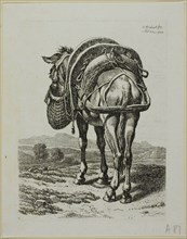 Feeding Mule - Rear, from Die Zweite Thierfolge, 1800. Creator: Johann Christian Reinhart.