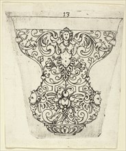 Plate 13, from twenty ornamental designs for goblets and beakers, 1604. Creator: Master AP.