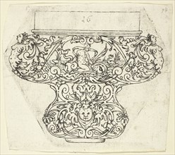 Plate 16, from twenty ornamental designs for goblets and beakers, 1604. Creator: Master AP.