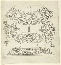 Plate 19, from XX Stuck zum (ornamental designs for goblets and beakers), 1601. Creator: Master AP.