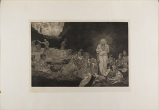 Christ and the Women Sinners, plate thirteen from A Life, 1884. Creator: Max Klinger.