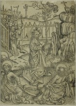 Christ on Mount of Olives, page 52 from the Treasury (Schatzbehalter), 1491. Creator: Michael Wolgemut.