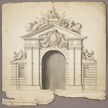 Triumphal Arch with Order of the Golden Fleece at Center, n.d. Creator: Unknown.
