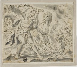 Hercules, Cerberus and the Mares of Diomedes, n.d. Creator: Unknown.