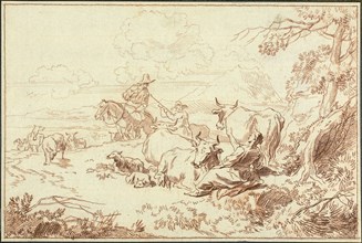 Cattle and Sheep with Shepherds and Shepherdess, n.d. Creator: Abraham Jansz Begeyn.