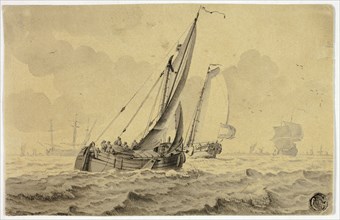 Boats in Full Sail, n.d. Creator: Cornelis Ouboter van der Grient.
