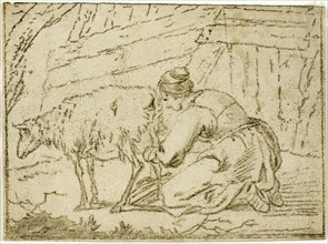 Woman Milking an Ewe, n.d. Creator: Cornelis van Noorde.