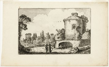 Landscape with a Round Tower, 1616. Creator: Jan van de Velde II.