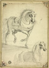 Two Sketches of Trotting Horse, n.d. Creator: Philip Wouverman.