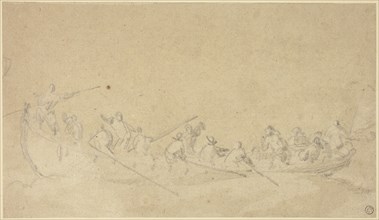 Figures in Boats, n.d. Creator: Willem van de Velde the Younger.