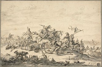 Battle Scene with Horsemen, 1658. Creator: Zacharias Blijhooft.