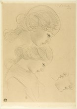 Sketches of Woman's Profile, 1863. Creator: Frederic William Burton.
