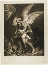 Time Clipping the Wings of Love, c. 1765. Creator: James McArdell.