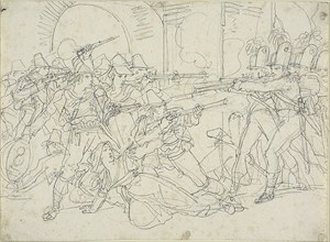 Study for Events of the Life of Massaroni, an Italian Bandit, 1823. Creator: Bartolomeo Pinelli.